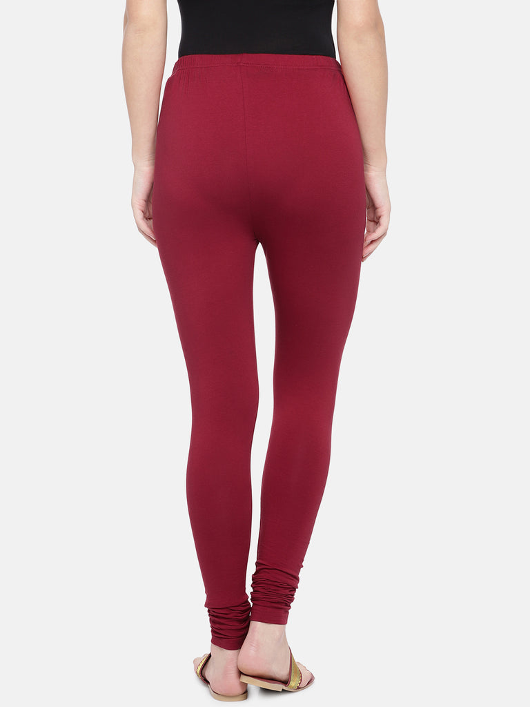 Women's Maroon Cotton  Chudidar