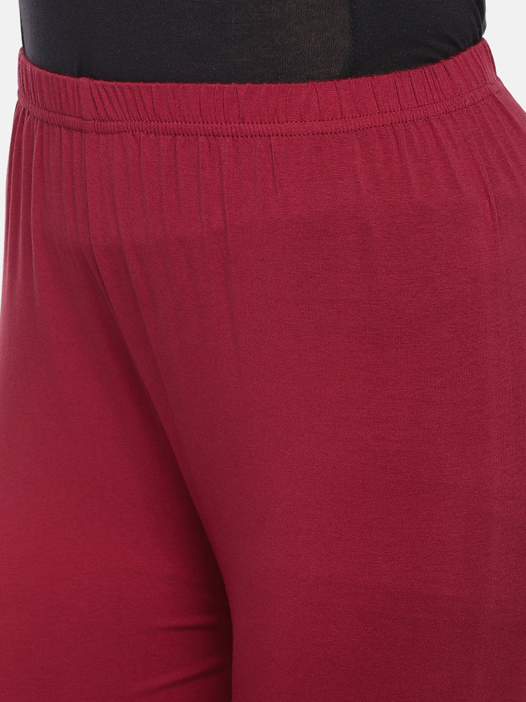 Women's Maroon Cotton  Chudidar