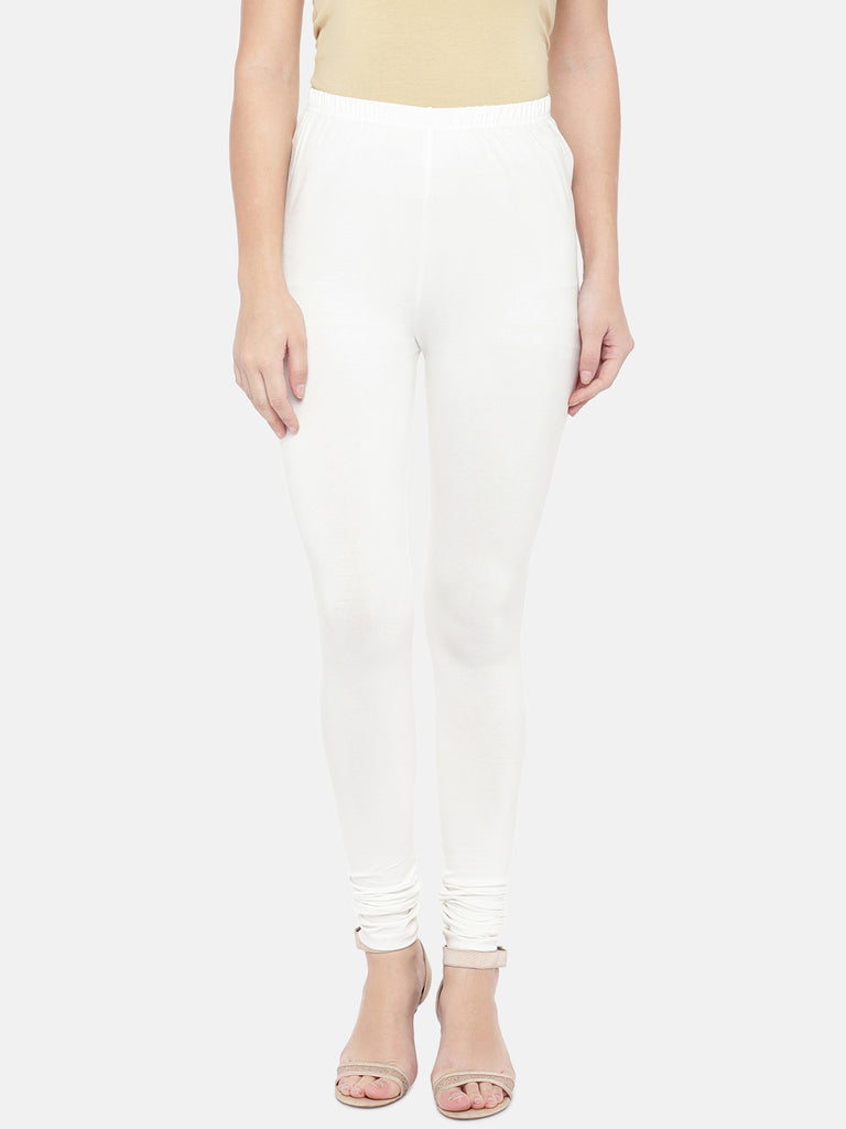 Core Women Churidar Off White Knit Churidar