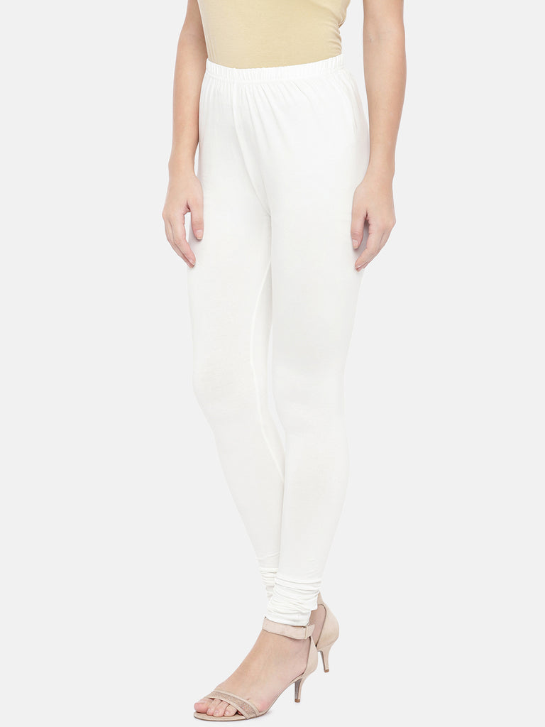 Core Women Churidar Off White Knit Churidar
