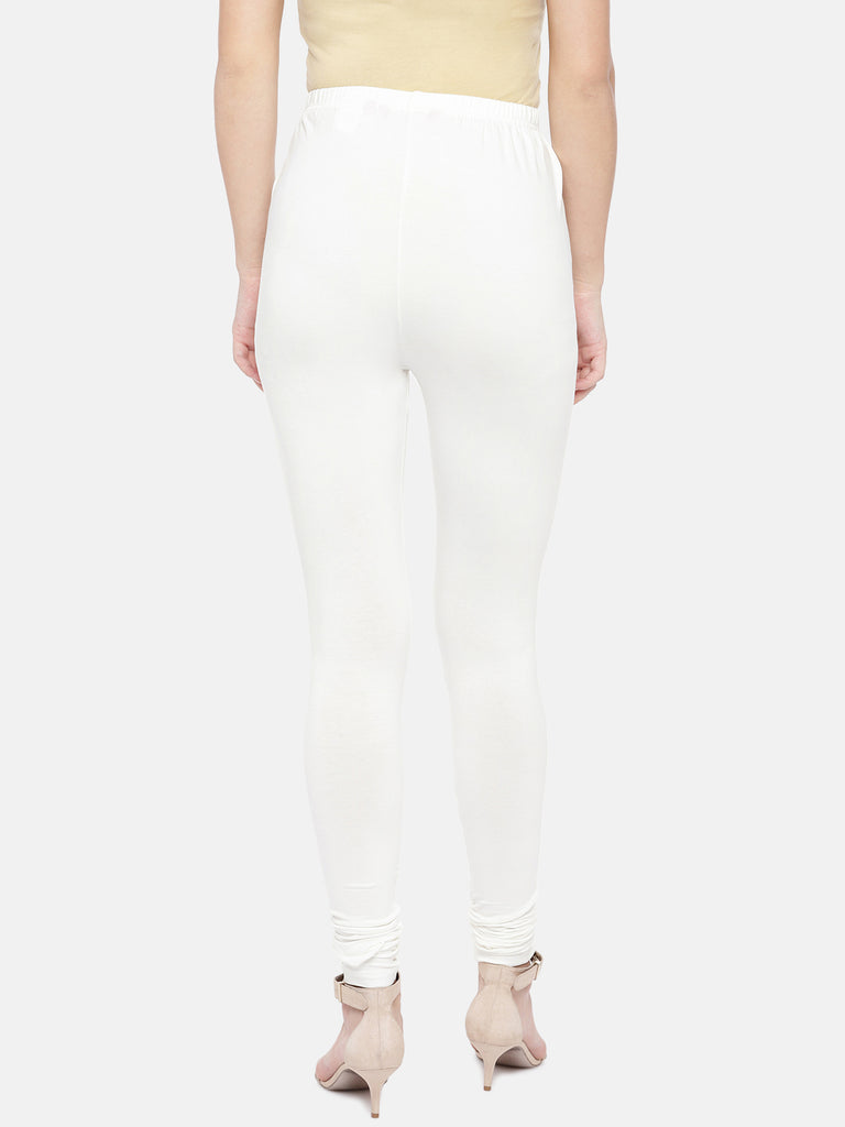 Core Women Churidar Off White Knit Churidar