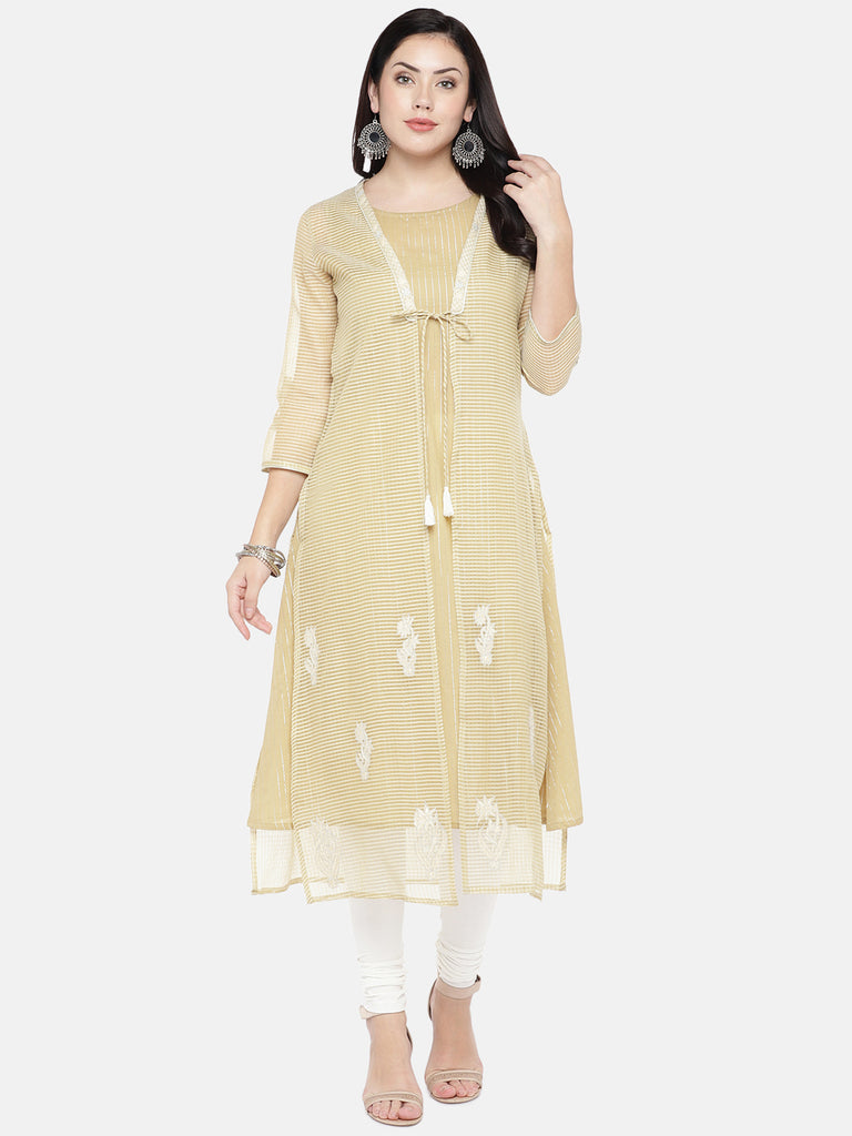 Core Women Churidar Off White Knit Churidar