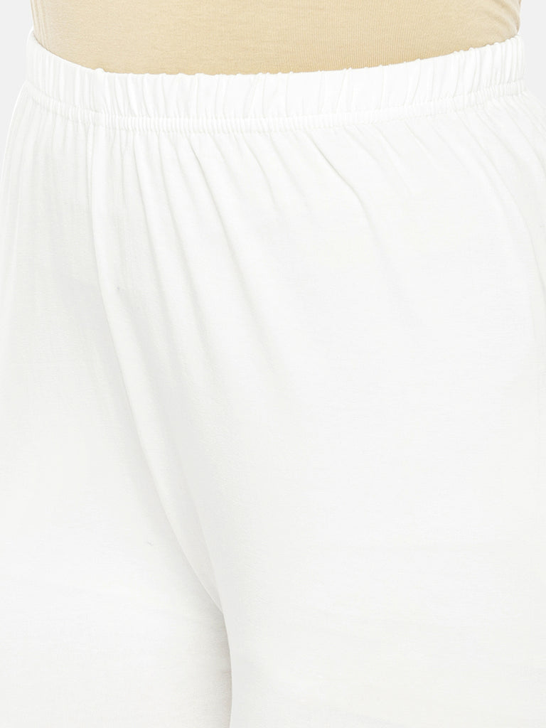 Core Women Churidar Off White Knit Churidar