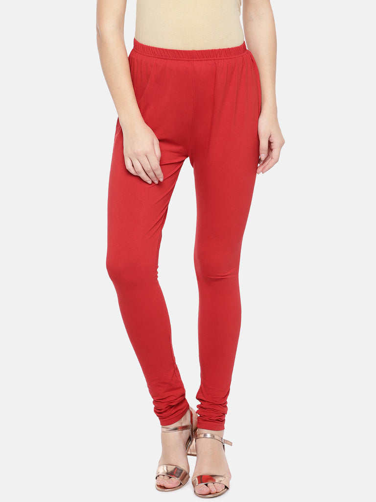 Core Women Churidar Red Knit Churidar