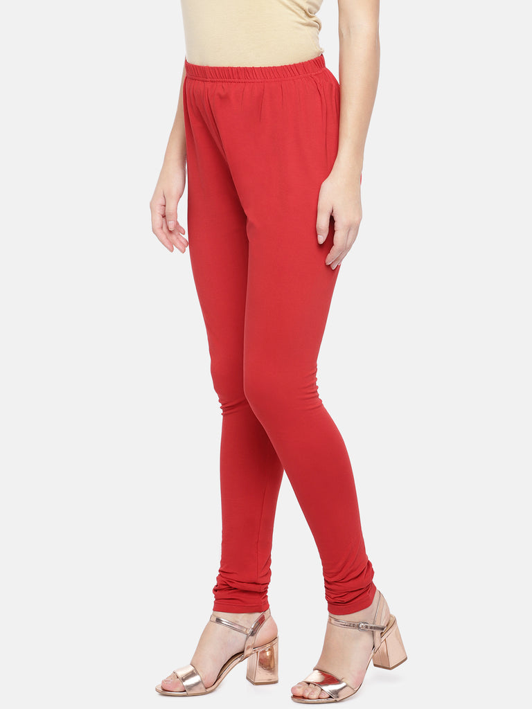 Core Women Churidar Red Knit Churidar