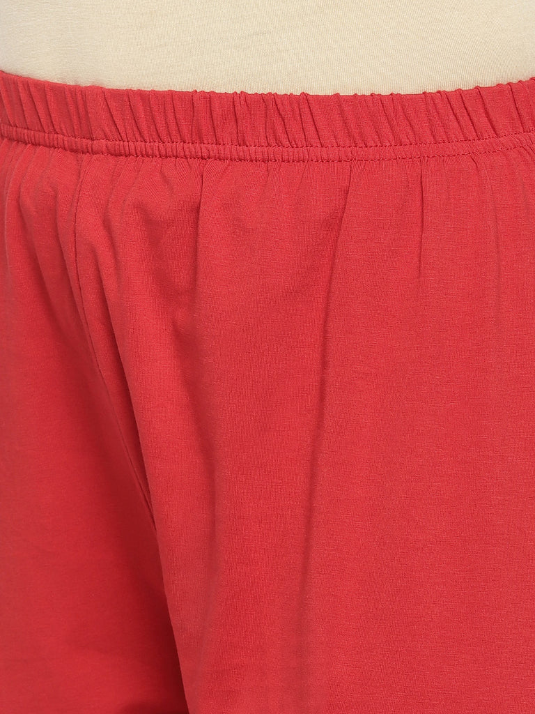 Core Women Churidar Red Knit Churidar