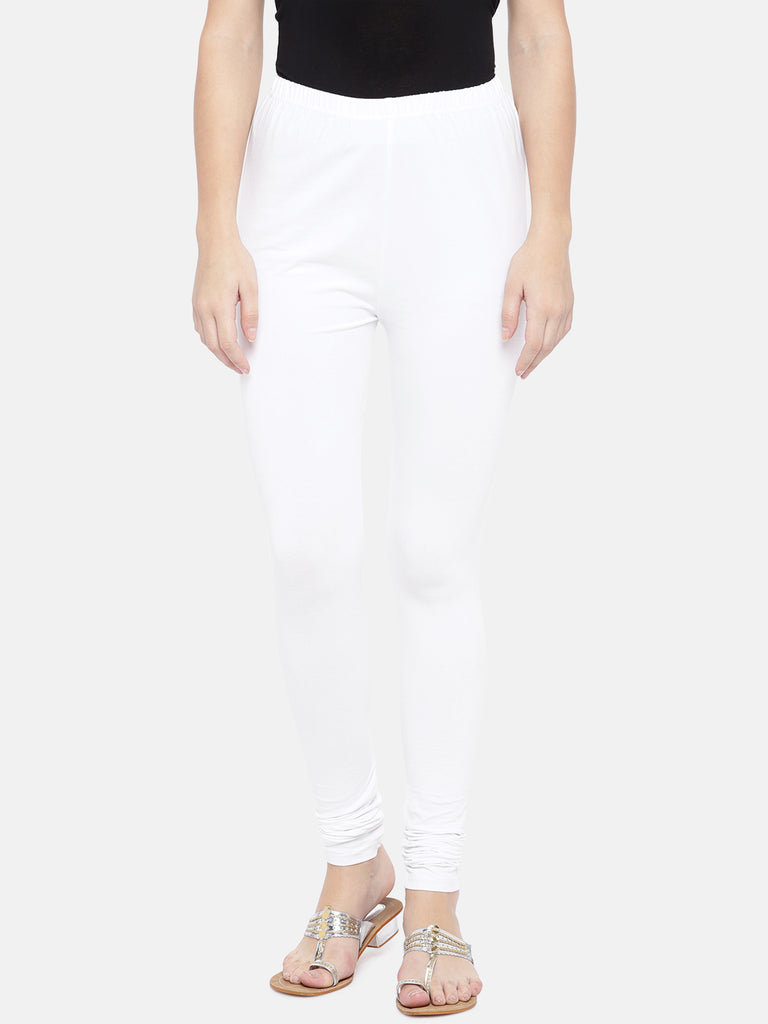 Core Women Churidar White Knit Churidar