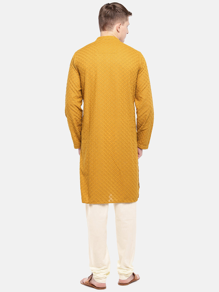 Men Straight Full Sleeve Mustard Kp Set