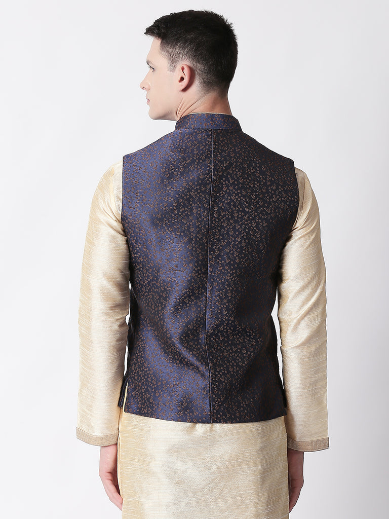 Men Straight Sleeveless Navy Jackets