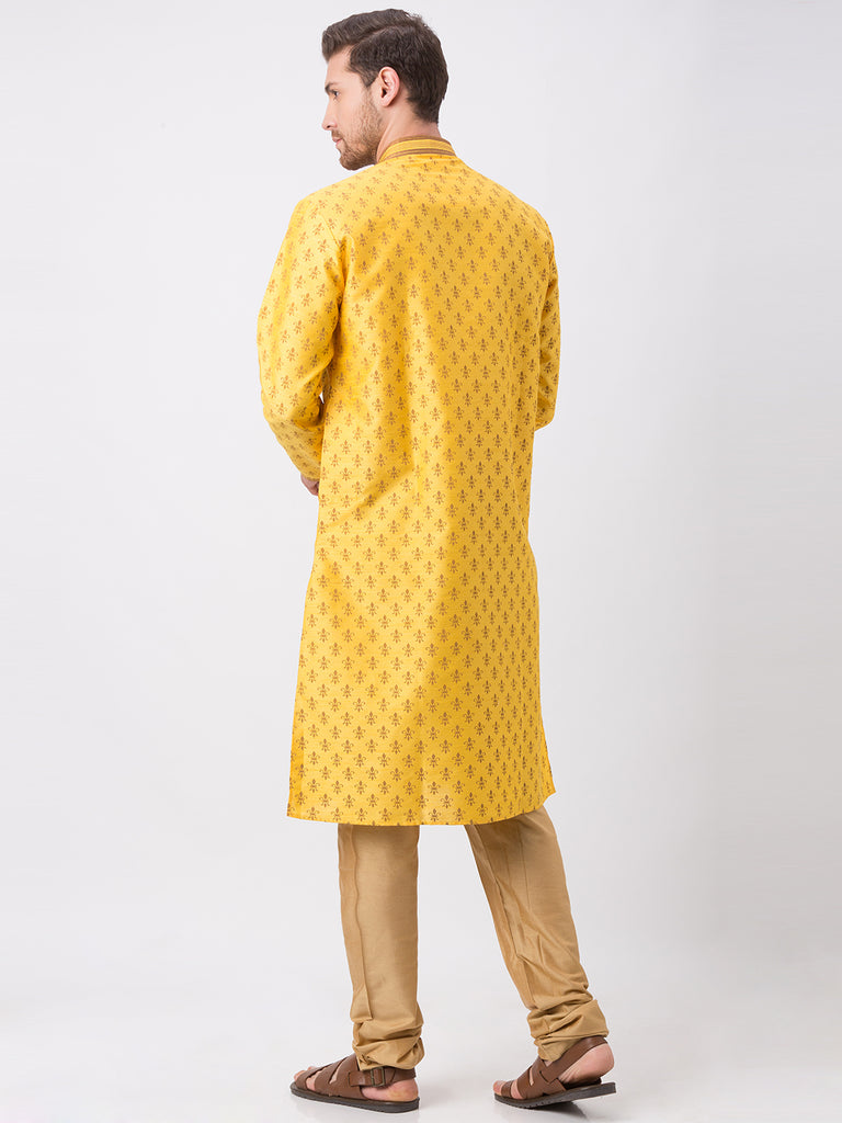Men Straight Full Sleeve Yellow Kp Set