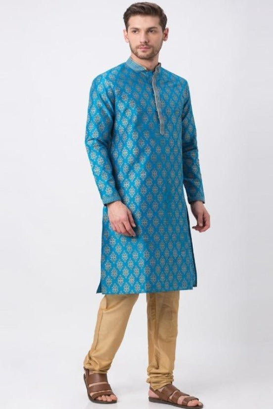 Men Straight Full Sleeve Turq Kp Set