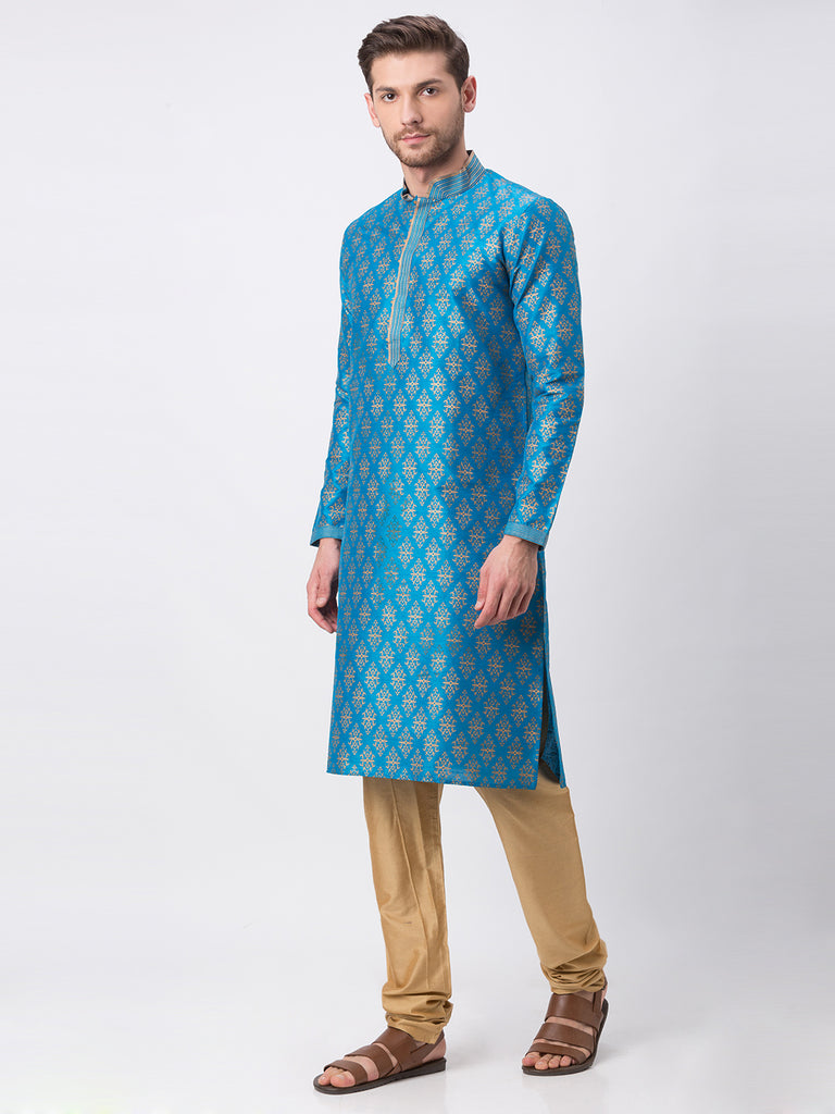Men Straight Full Sleeve Turq Kp Set