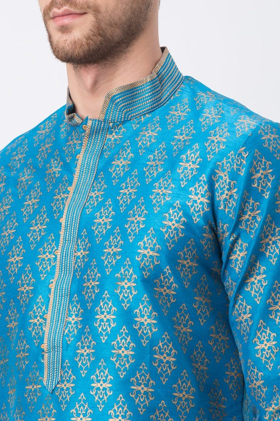 Men Straight Full Sleeve Turq Kp Set