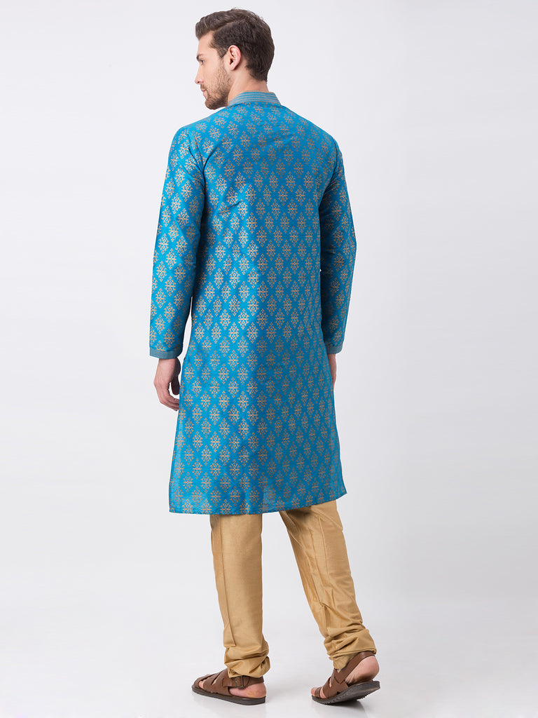 Men Straight Full Sleeve Turq Kp Set