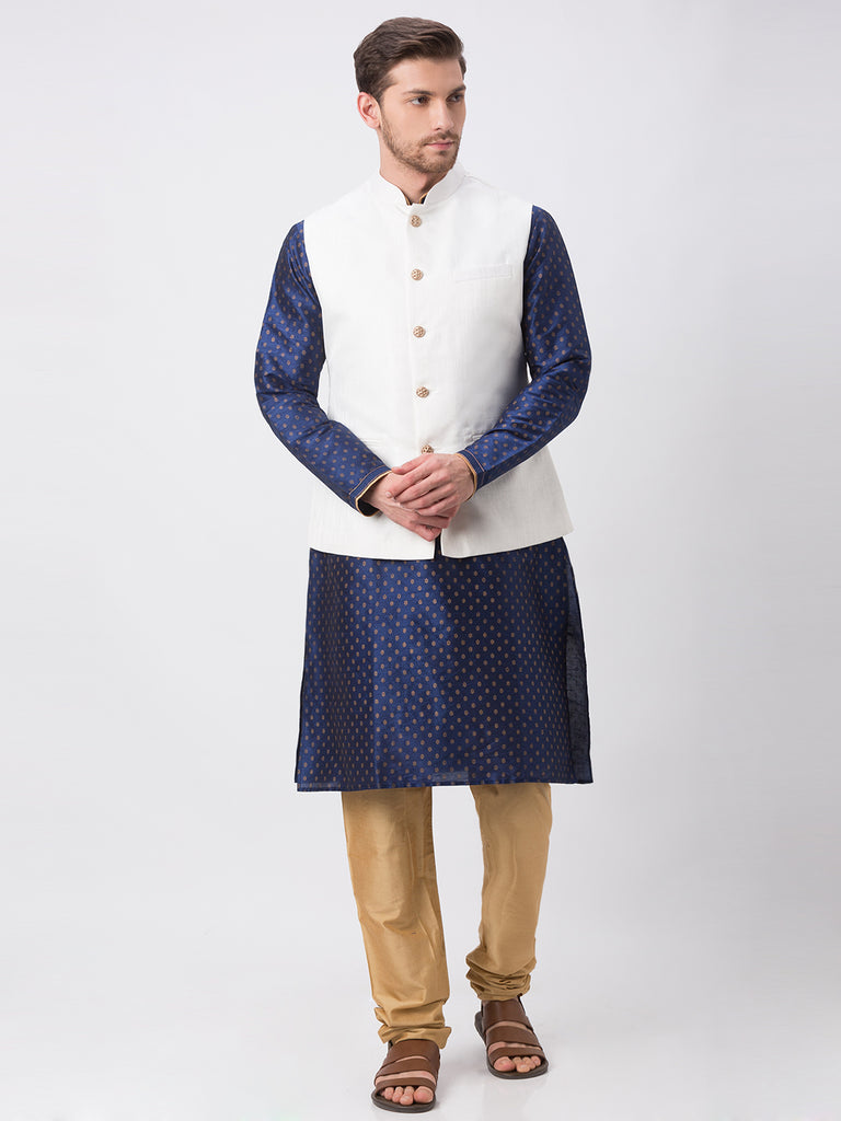 Men Straight Sleeveless White Jackets