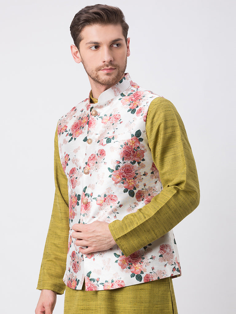 Men Straight Sleeveless White Jackets