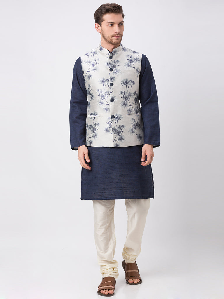 Men Straight Sleeveless Navy Jackets