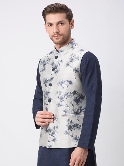Men Straight Sleeveless Navy Jackets