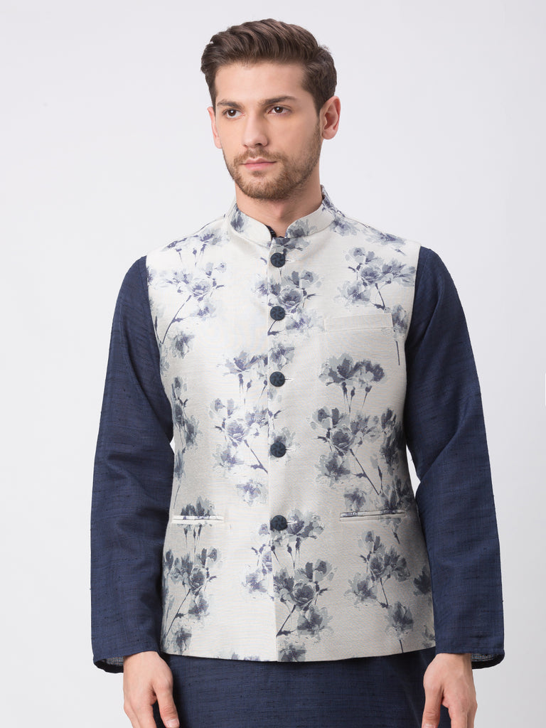 Men Straight Sleeveless Navy Jackets