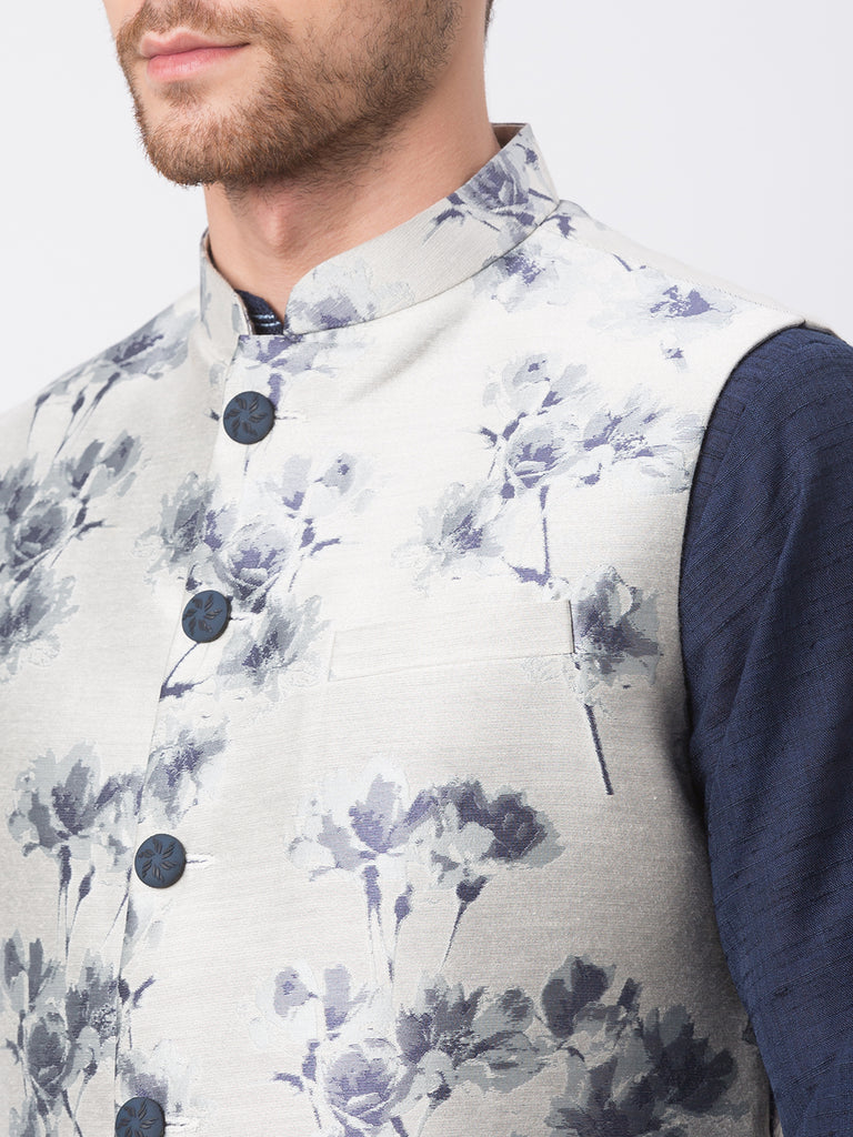 Men Straight Sleeveless Navy Jackets