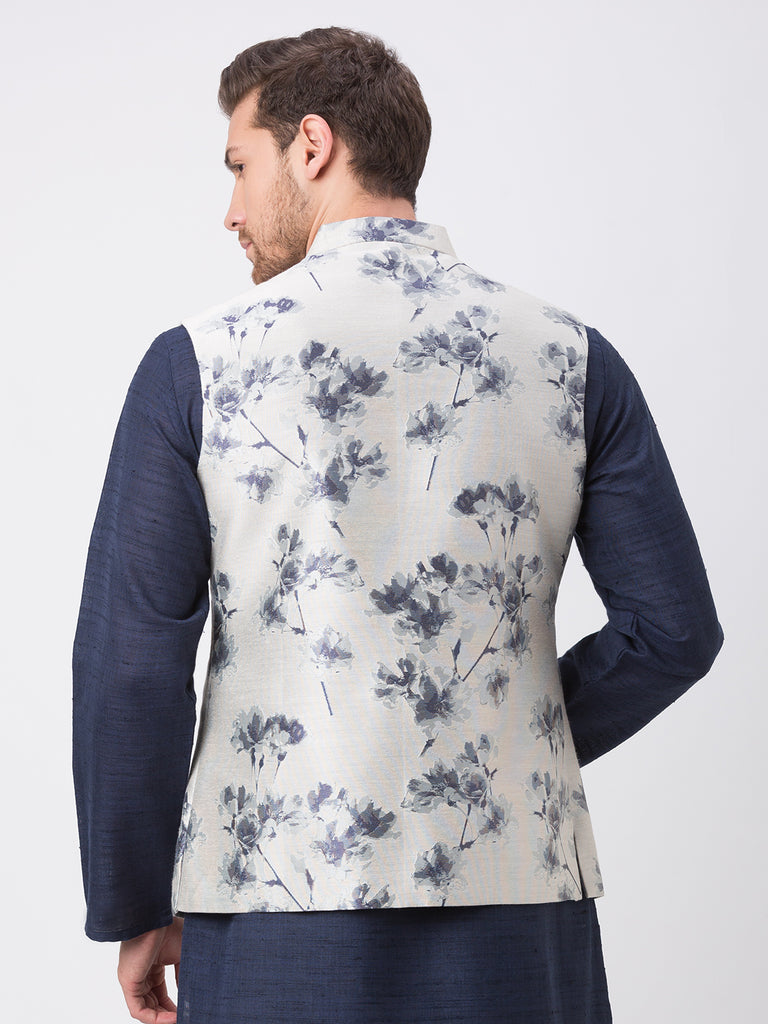 Men Straight Sleeveless Navy Jackets