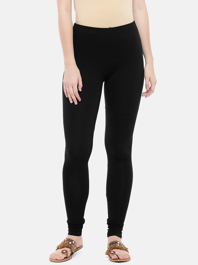 Core Women Churidar Black Leggings