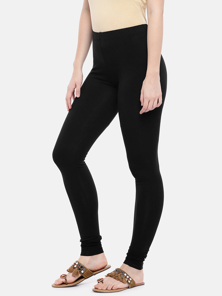 Core Women Churidar Black Leggings