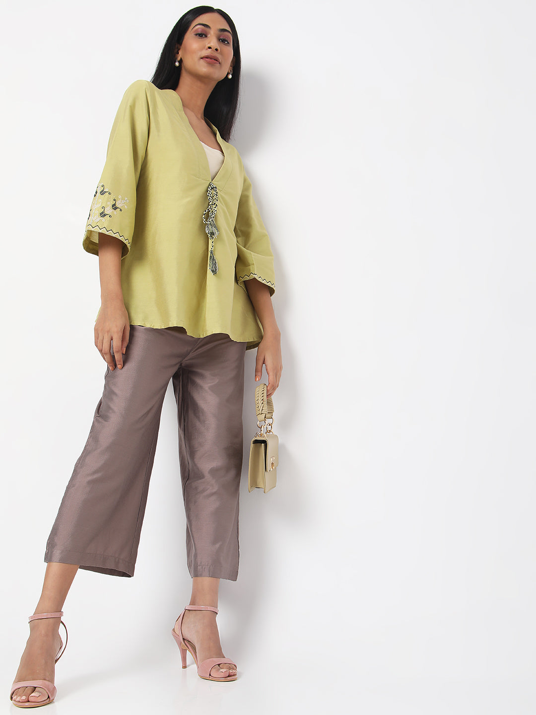 Women's Grey Gadhwaal Solid Palazzo
