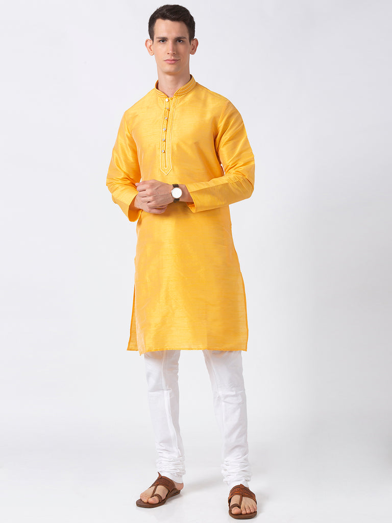 Men Straight Full Sleeve Yellow Kp Set