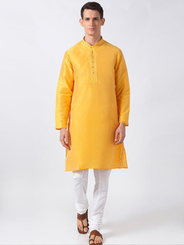 Men Straight Full Sleeve Yellow Kp Set