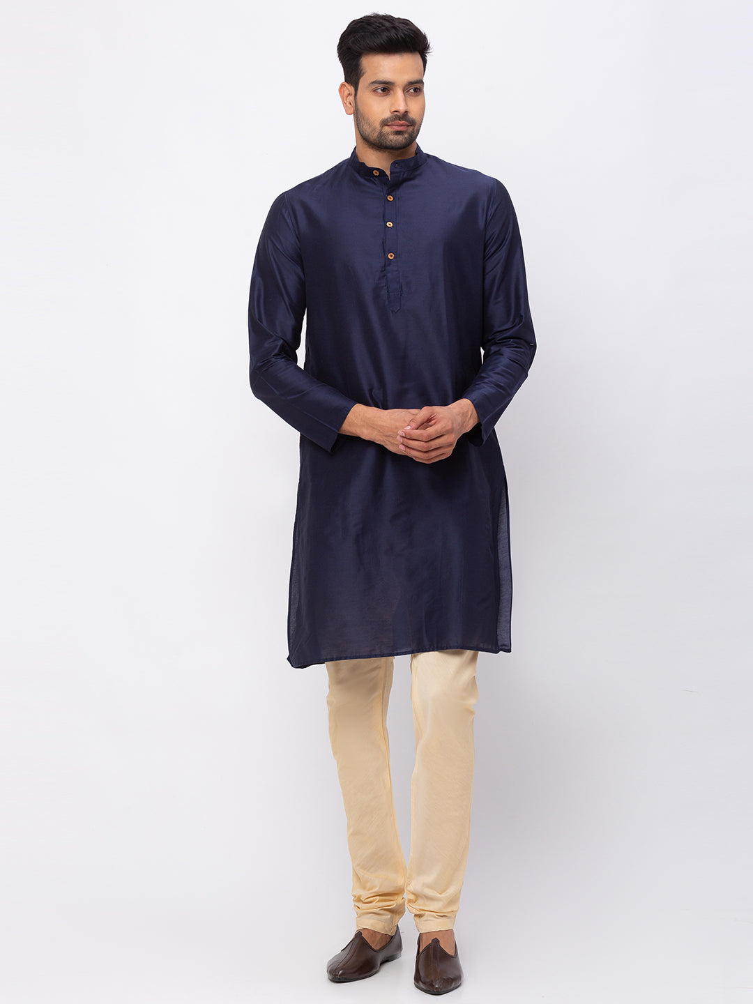 Men Straight Full Sleeve Navy Kp Set