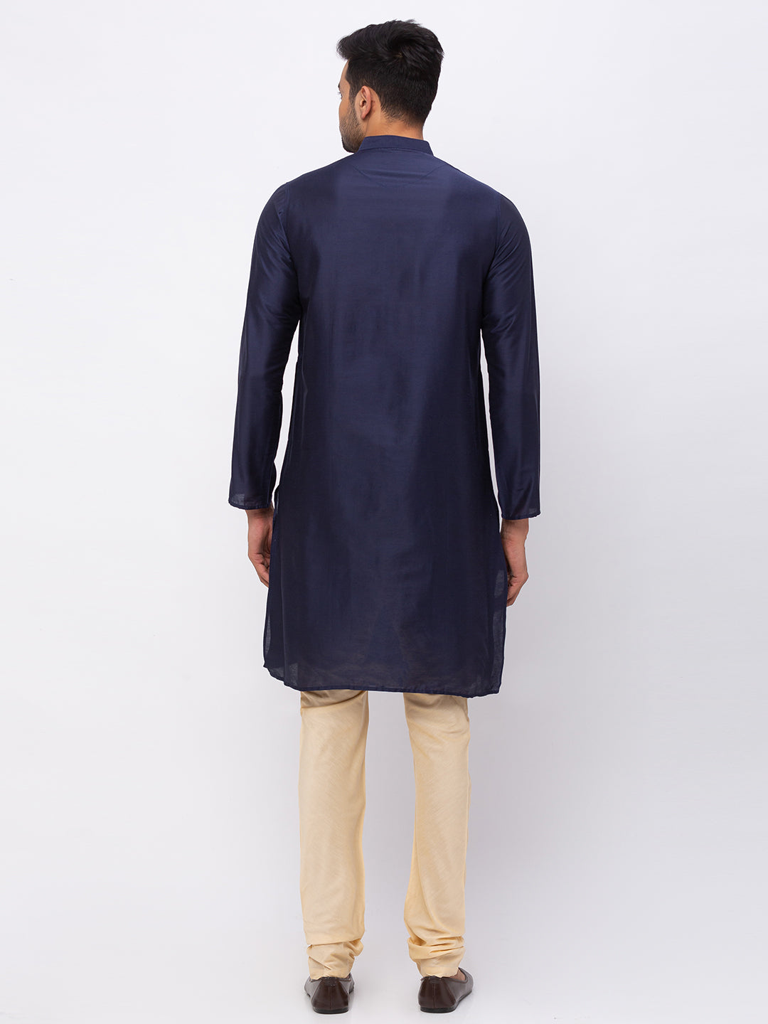 Men Straight Full Sleeve Navy Kp Set