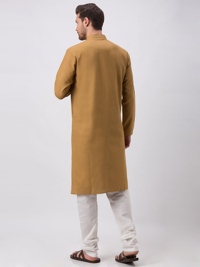 Men Straight Full Sleeve Khakhi Kp Set