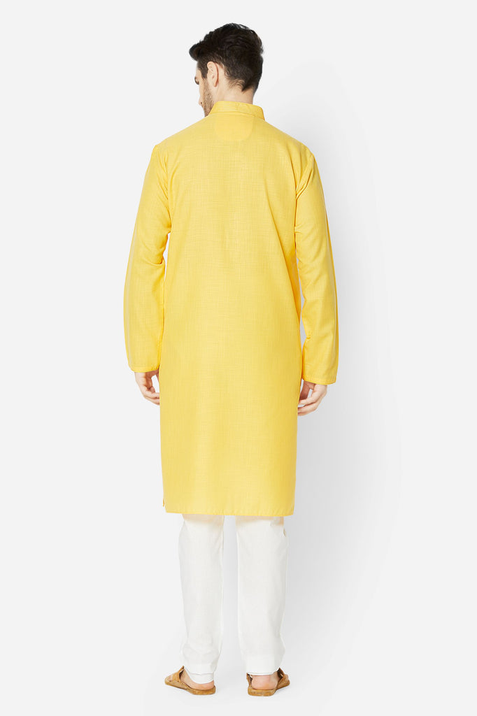 Men Straight Full Sleeve Yellow Kp Set
