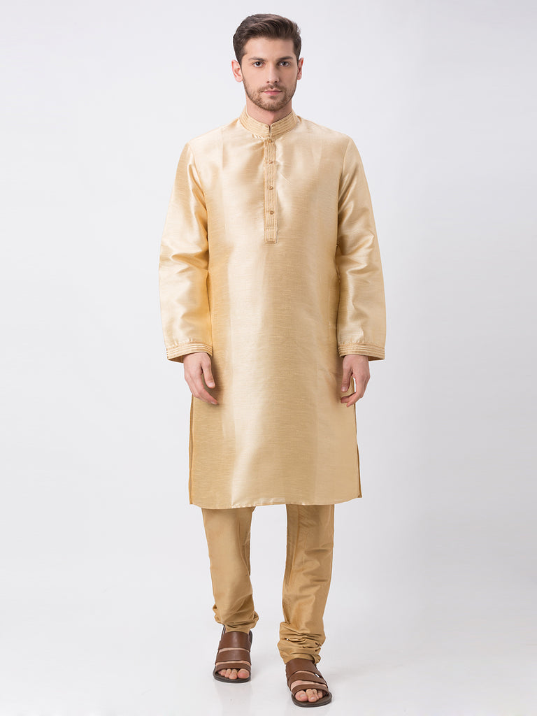 Men Straight Full Sleeve Gold Kp Set