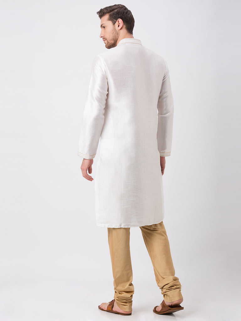 Men Straight Full Sleeve White Kp Set
