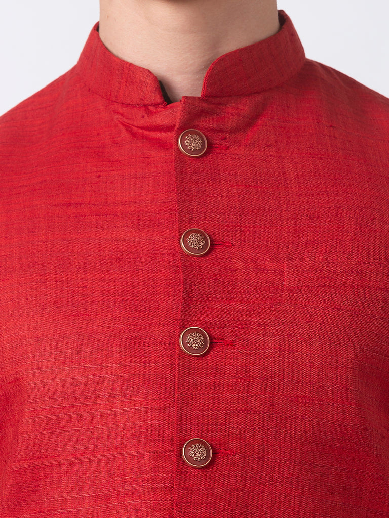 Men Straight Sleeveless Maroon Jackets