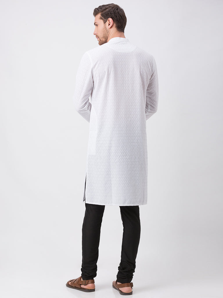 Occassion Men Straight Full Sleeve White Kp Set