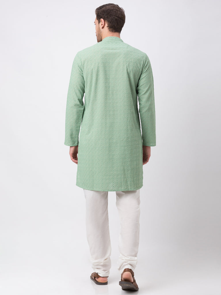 Occassion Men Straight Full Sleeve Green Kp Set