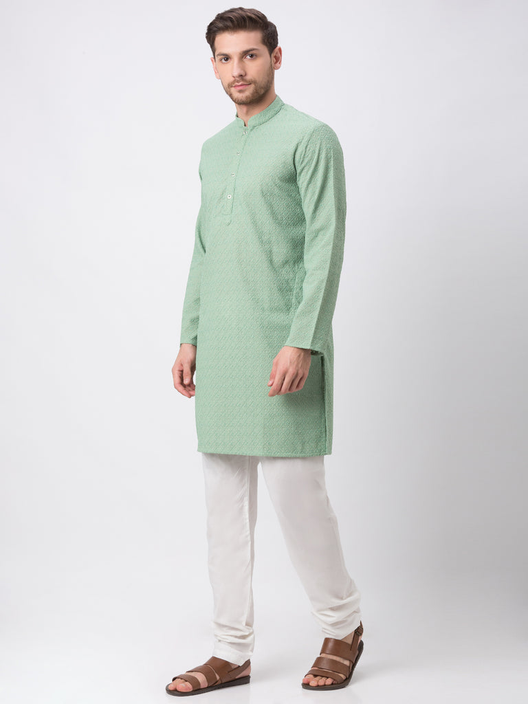 Occassion Men Straight Full Sleeve Green Kp Set