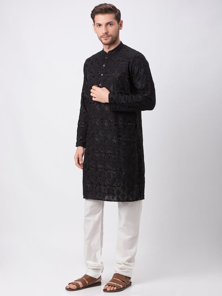 Occassion Men Straight Full Sleeve Black Kp Set