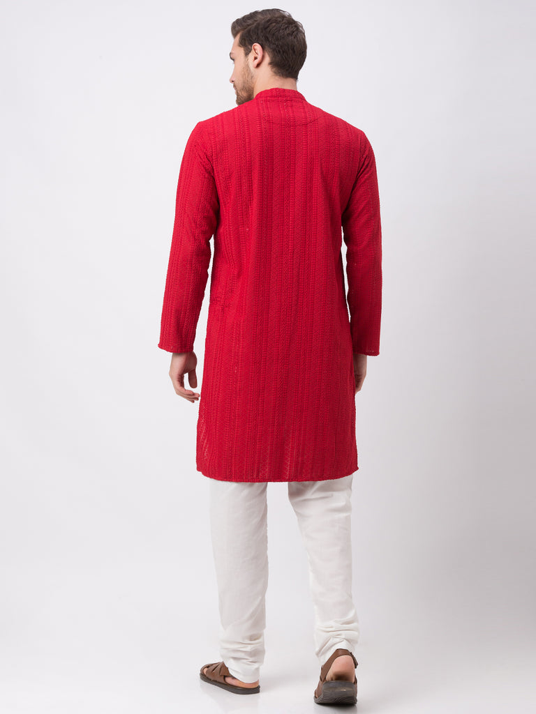 Occassion Men Straight Full Sleeve Maroon Kp Set