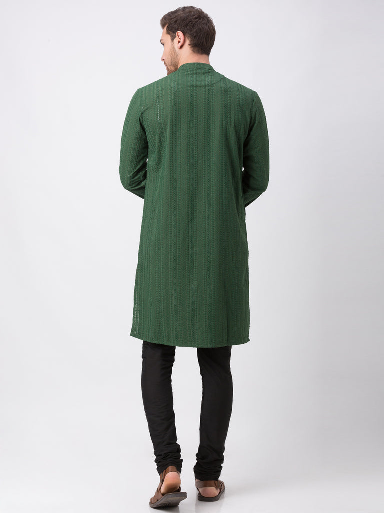 Occassion Men Straight Full Sleeve Milatary Green Kp Set