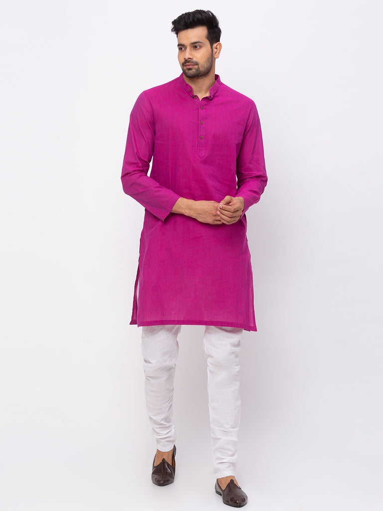 Men Straight Full Sleeve Magenta Kp Set