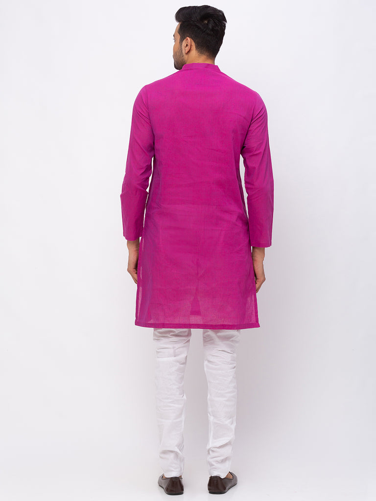 Men Straight Full Sleeve Magenta Kp Set