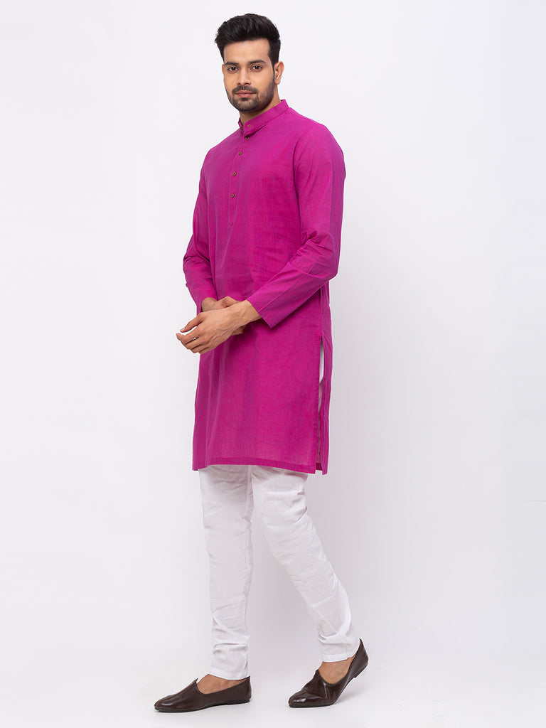 Men Straight Full Sleeve Magenta Kp Set