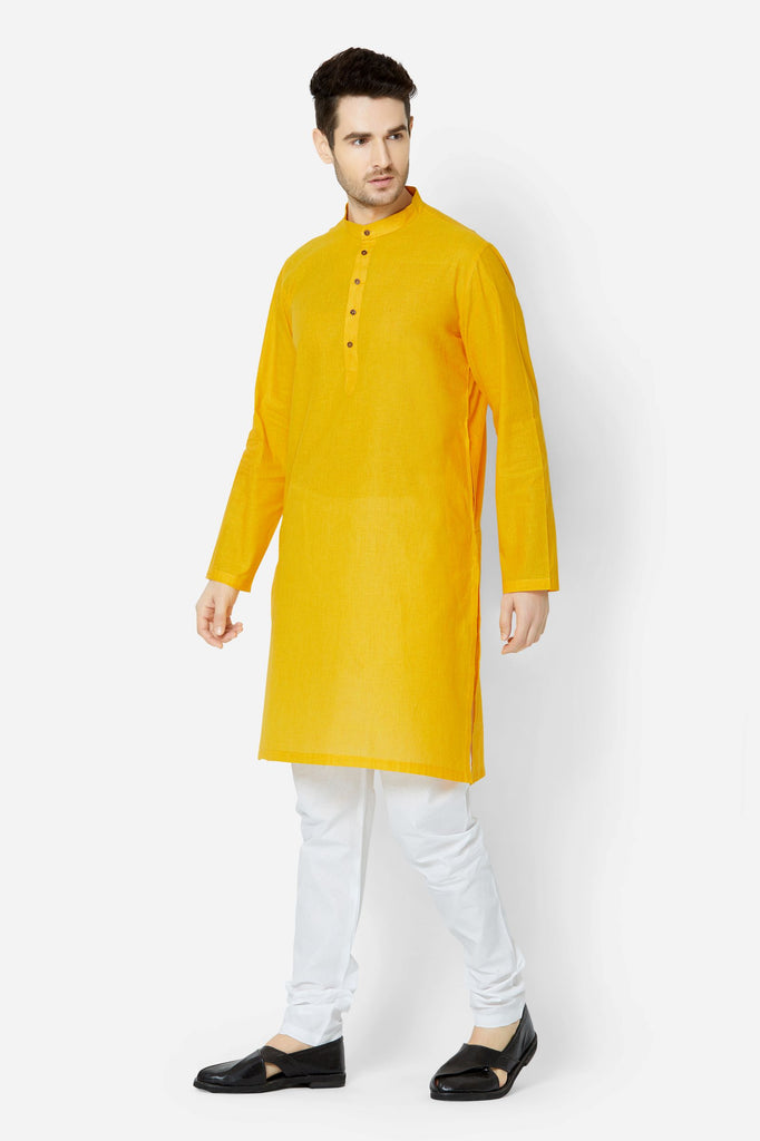 Men Straight Full Sleeve Yellow Kp Set
