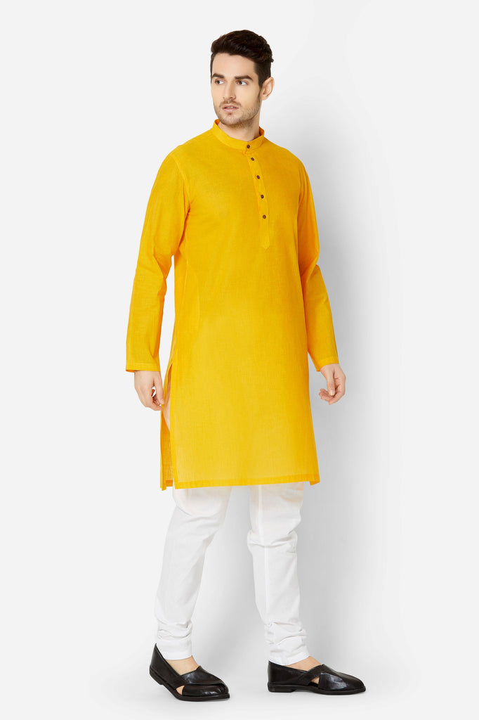 Men Straight Full Sleeve Yellow Kp Set