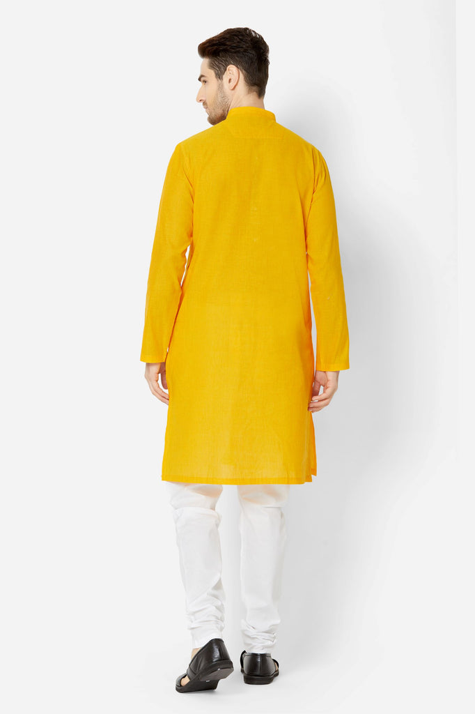 Men Straight Full Sleeve Yellow Kp Set