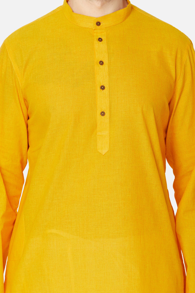 Men Straight Full Sleeve Yellow Kp Set